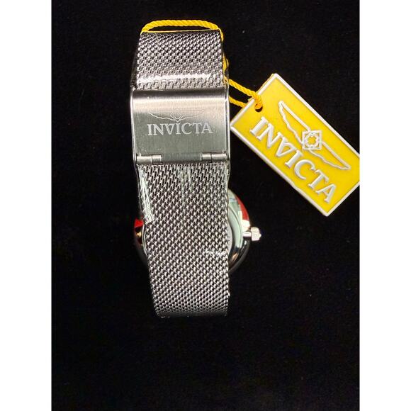 Invicta Women\'s 38MM Watch Angel Pink Dial Silver Tone Steel Mesh Bracelet 48843